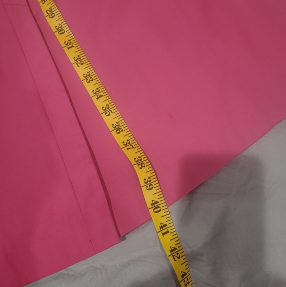 Jones New York Women SZ Lg VERY Pink lined Trench Coat Career Preppy color pop - Picture 11 of 11
